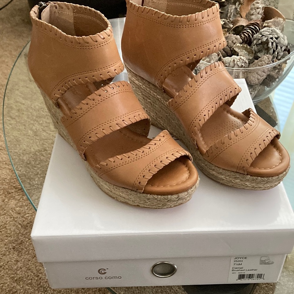Corso Como camel brushed leather sandals